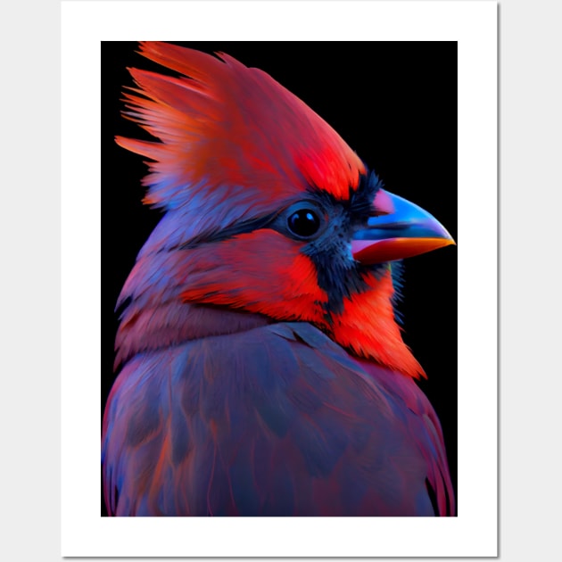 Shimmering northern cardinal Majestic bird Wall Art by mcmtshirts